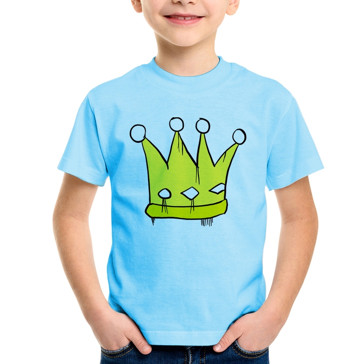 Camiseta Infantil King and Queen Crown - Azul Bebê