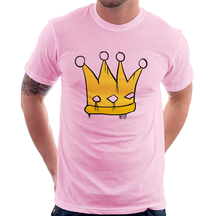 Camiseta King and Queen Crown - Rosa Bebê