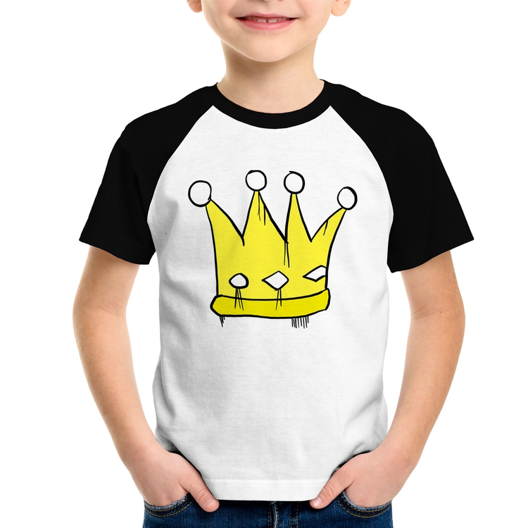 Camiseta Raglan Infantil King and Queen Crown