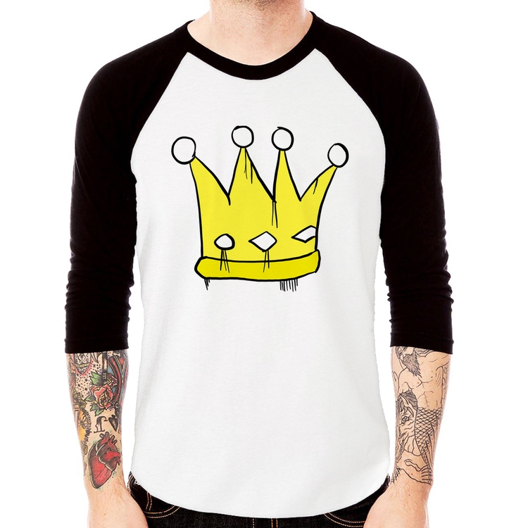 Camiseta Raglan King and Queen Crown Manga 3/4