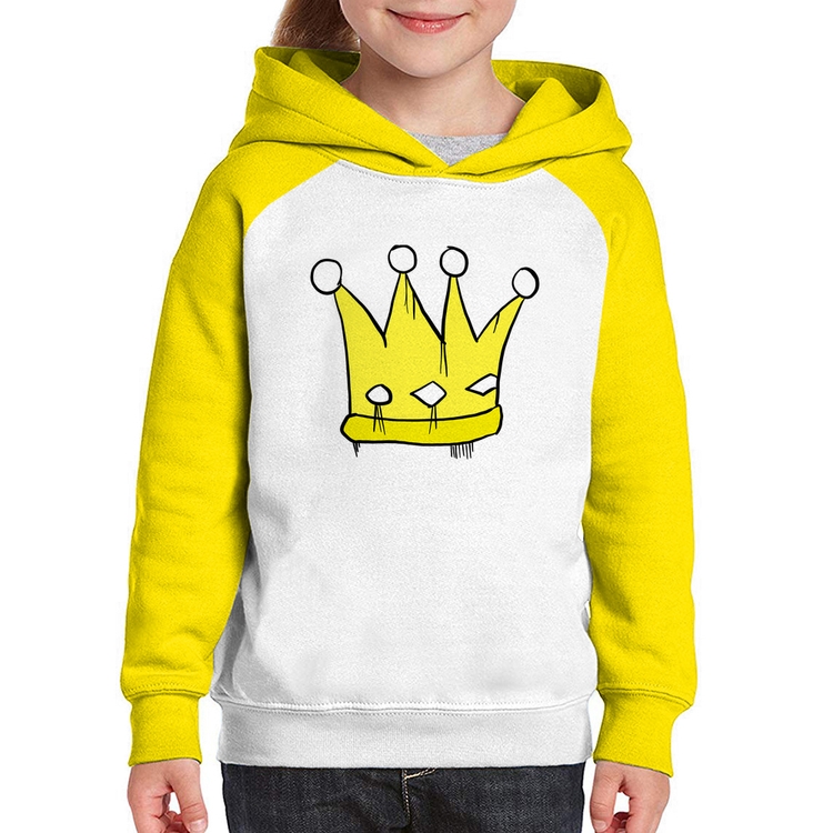 Moletom Infantil King and Queen Crown - Branco/Amarelo