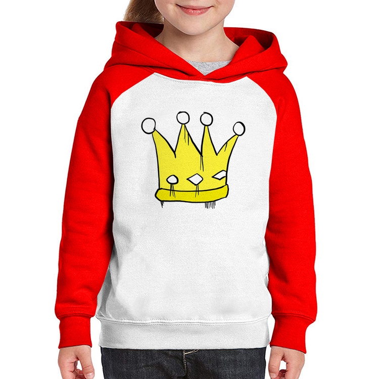 Moletom Infantil King and Queen Crown - Branco/Vermelho