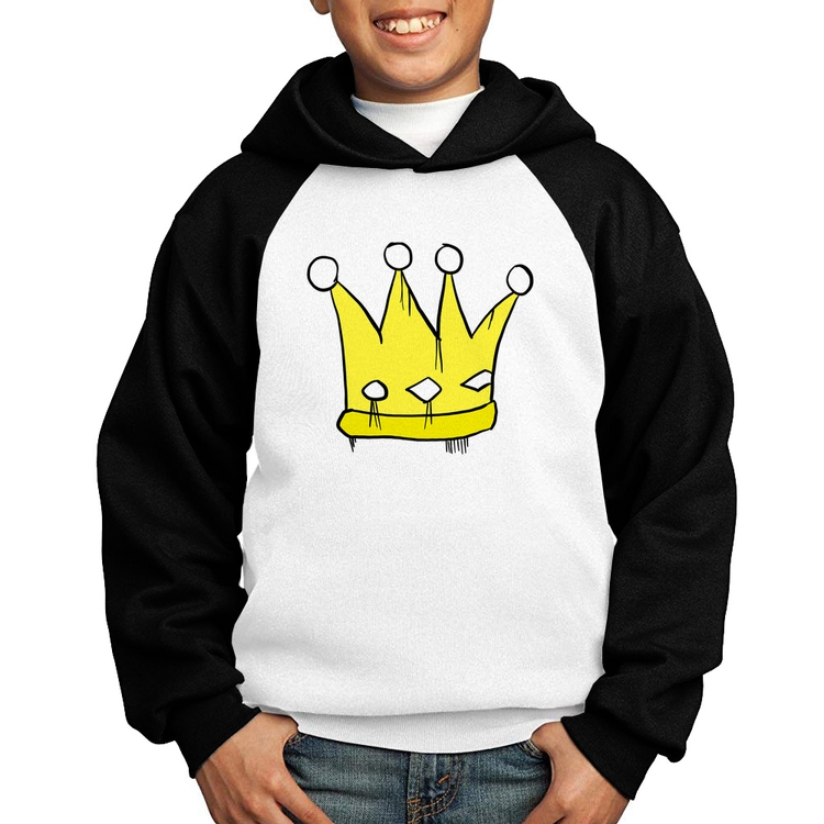 Moletom Infantil King and Queen Crown - Branco/Preto
