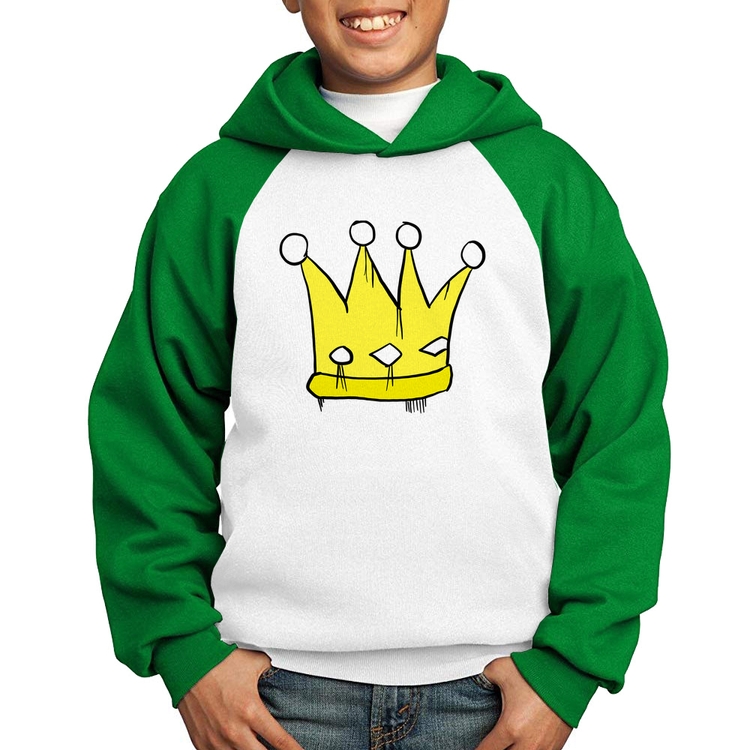 Moletom Infantil King and Queen Crown - Branco/Verde