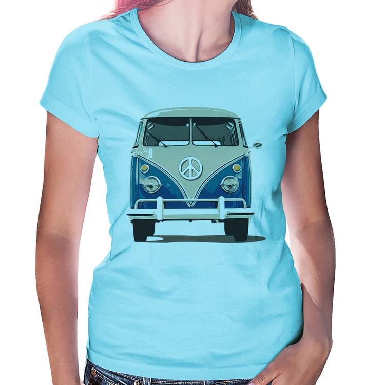 Baby Look Kombi Vintage - Azul Bebê