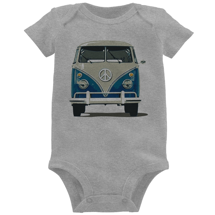 Body Bebê Kombi Vintage - Cinza