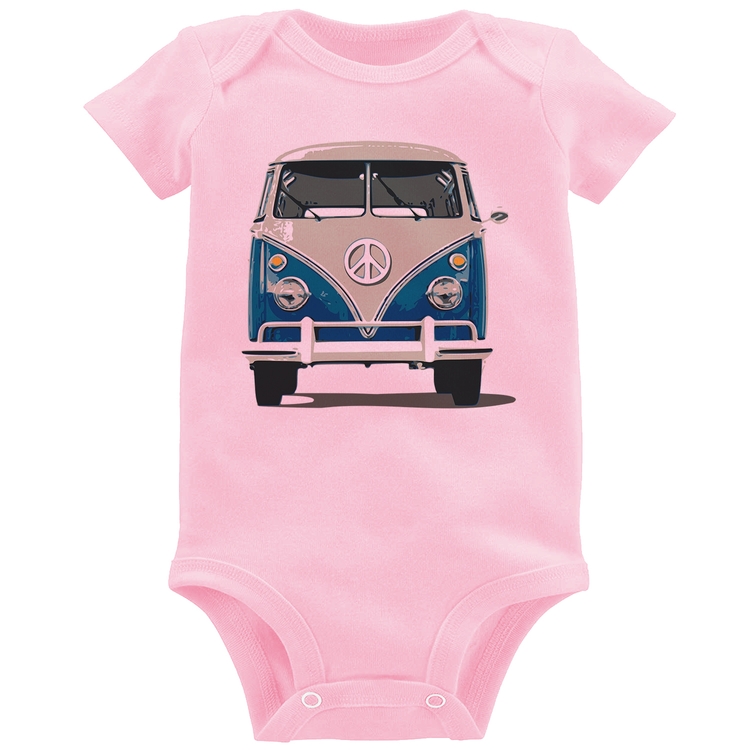 Body Bebê Kombi Vintage - Rosa Bebê