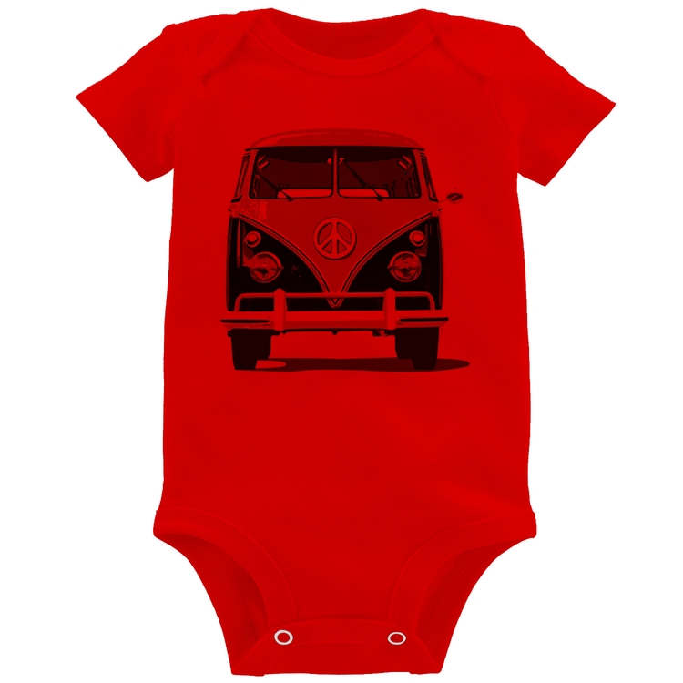Body Bebê Kombi Vintage - Vermelho