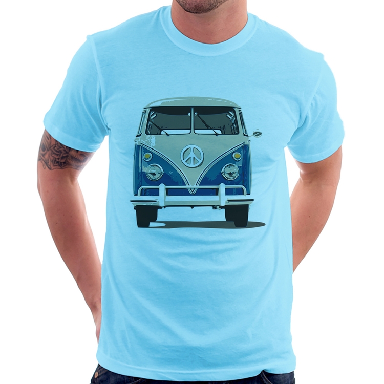 Camiseta Kombi Vintage - Azul Bebê