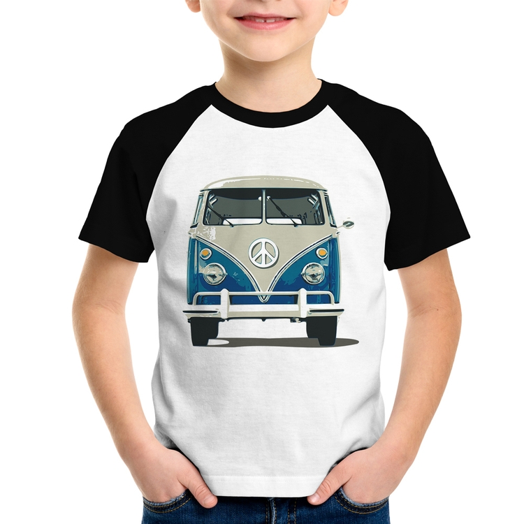 Camiseta Raglan Infantil Kombi Vintage