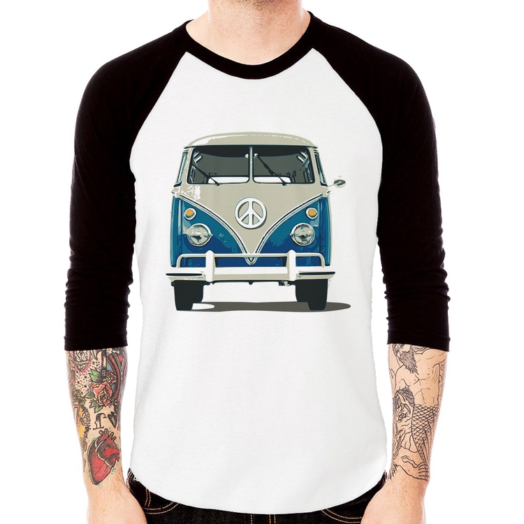 Camiseta Raglan Kombi Vintage Manga 3/4