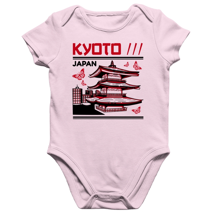 Body Bebê Algodão Kyoto Japan - Rosa Bebê