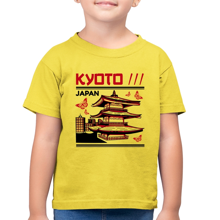Camiseta Algodão Infantil Kyoto Japan - Amarelo Canário