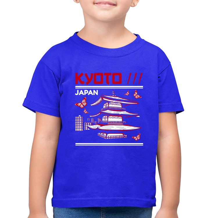 Camiseta Algodão Infantil Kyoto Japan - Azul Royal