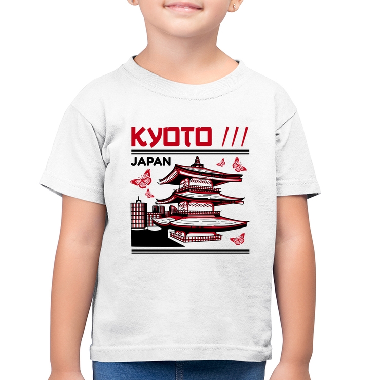 Camiseta Algodão Infantil Kyoto Japan - Branca