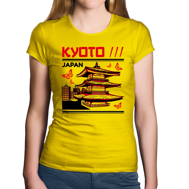 Baby Look Algodão Kyoto Japan - Amarela