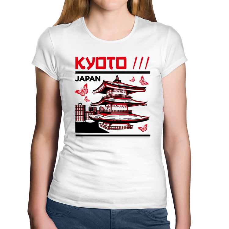 Baby Look Algodão Kyoto Japan - Branca