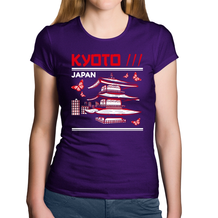 Baby Look Algodão Kyoto Japan - Roxa