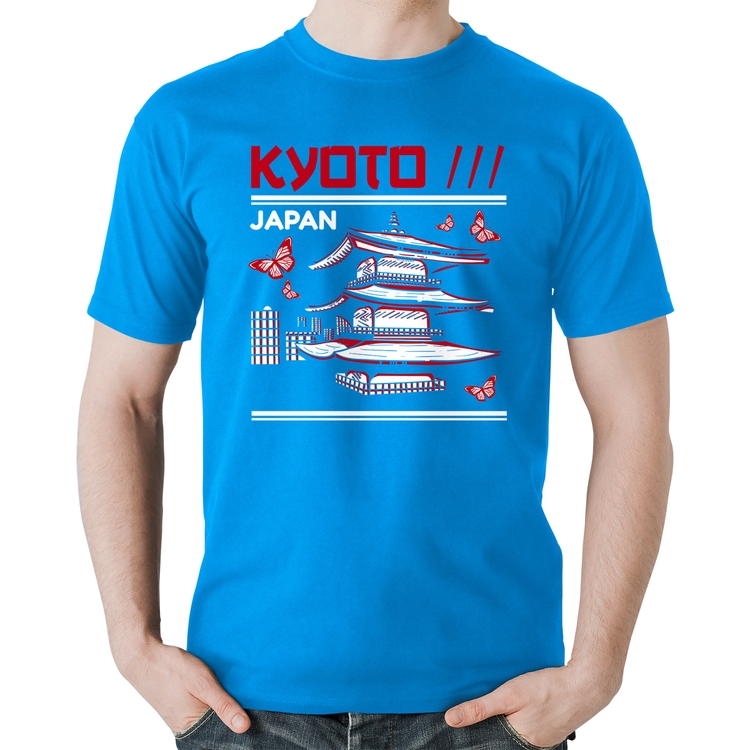Camiseta Algodão Kyoto Japan - Azul