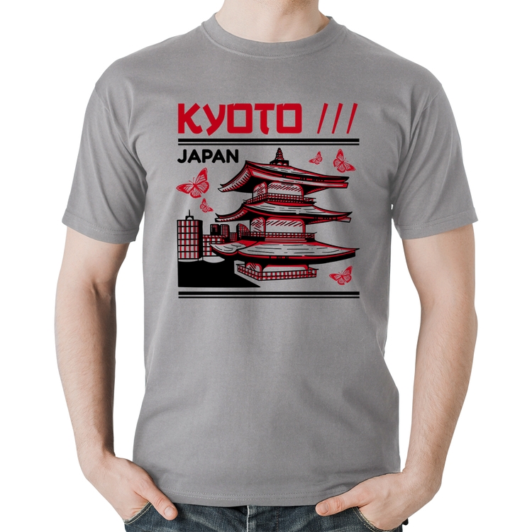Camiseta Algodão Kyoto Japan - Cinza