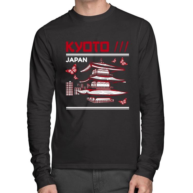 Camiseta Algodão Kyoto Japan Manga Longa