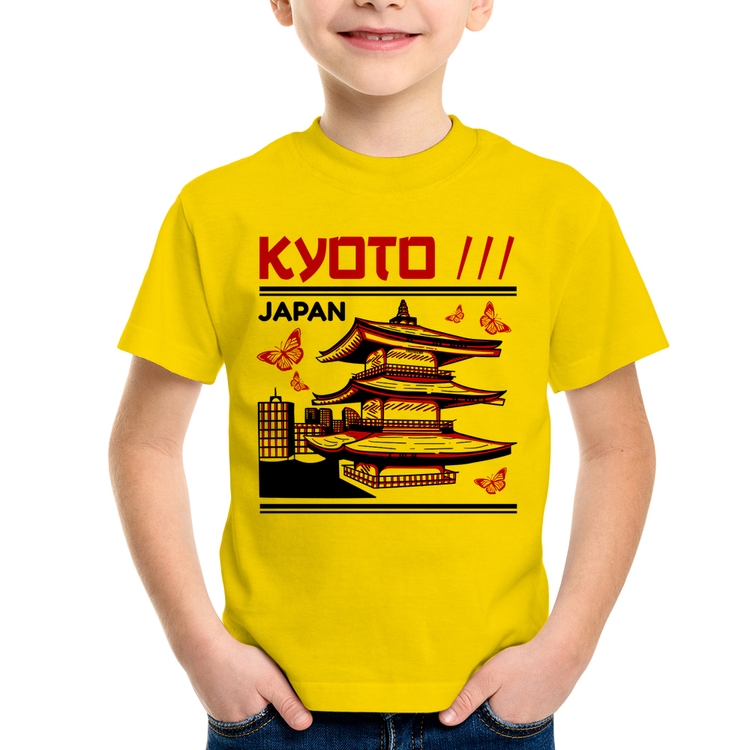 Camiseta Infantil Kyoto Japan - Amarela