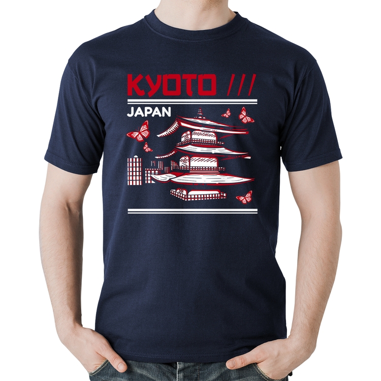 Camiseta Algodão Kyoto Japan - Marinho