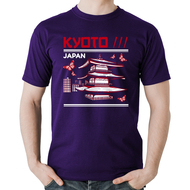 Camiseta Algodão Kyoto Japan - Roxa