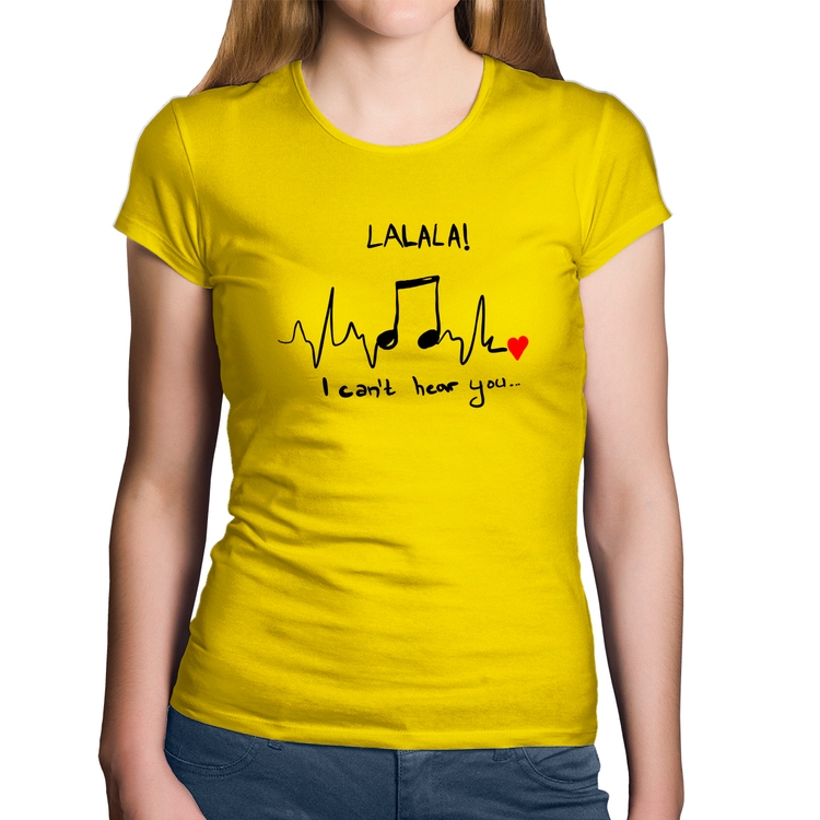 Baby Look Algodão La La Lá - Amarela