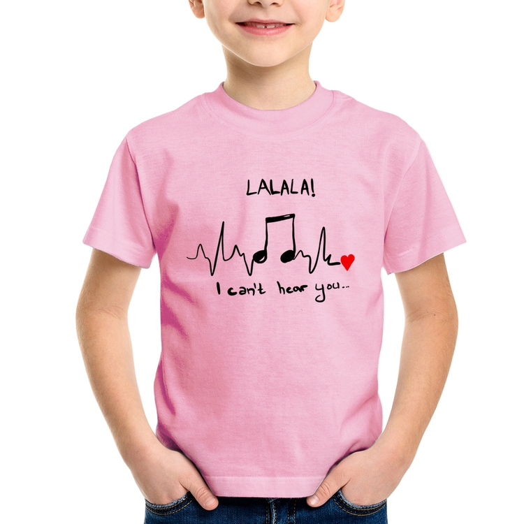 Camiseta Infantil La La Lá - Rosa Bebê