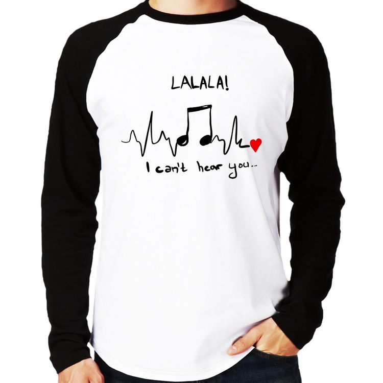 Camiseta Raglan La La Lá Manga Longa