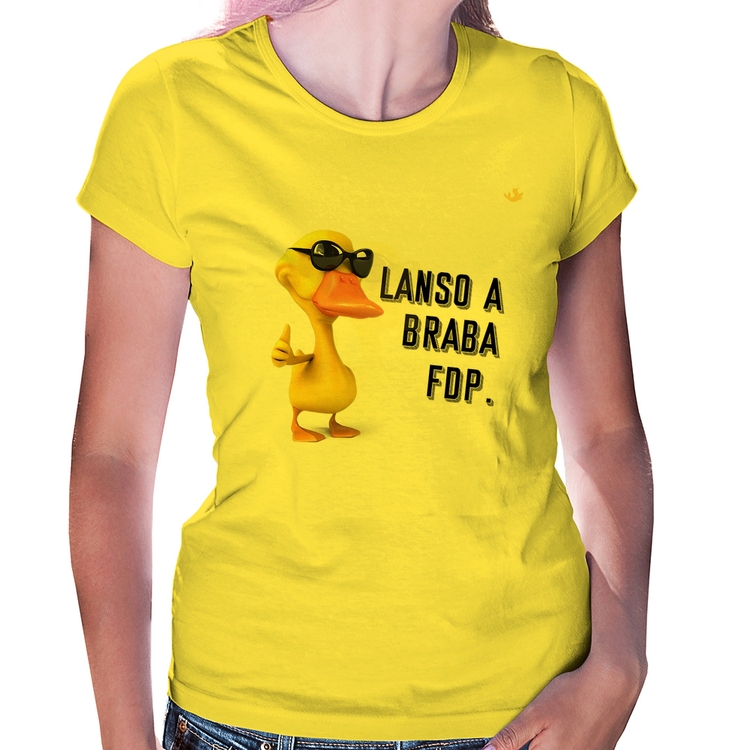 Baby Look Lanso a braba fdp - Amarela