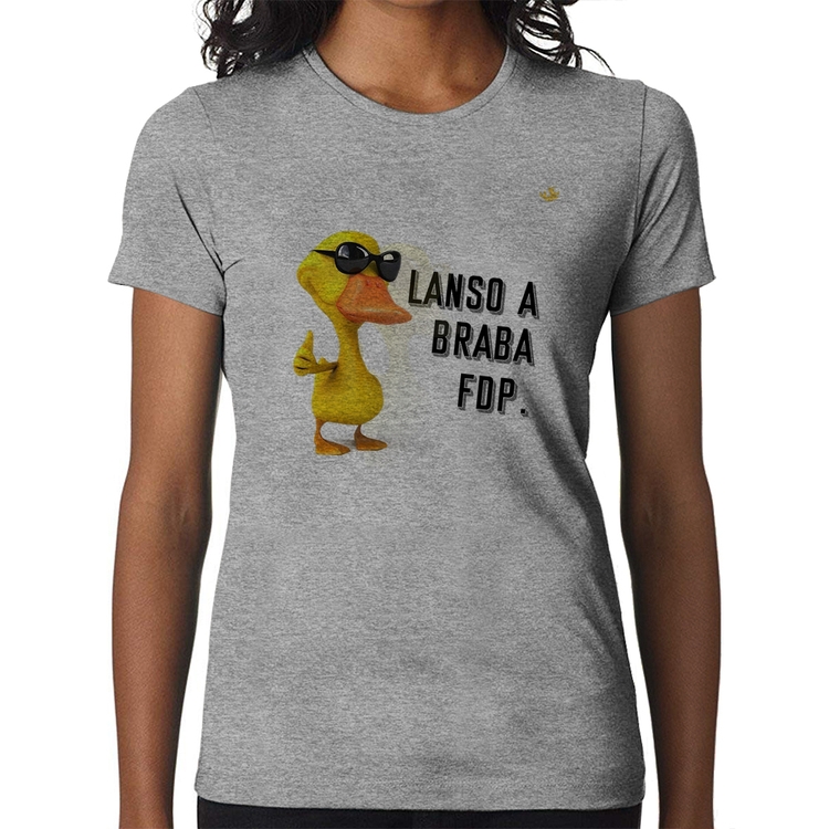 Baby Look Lanso a braba fdp - Cinza