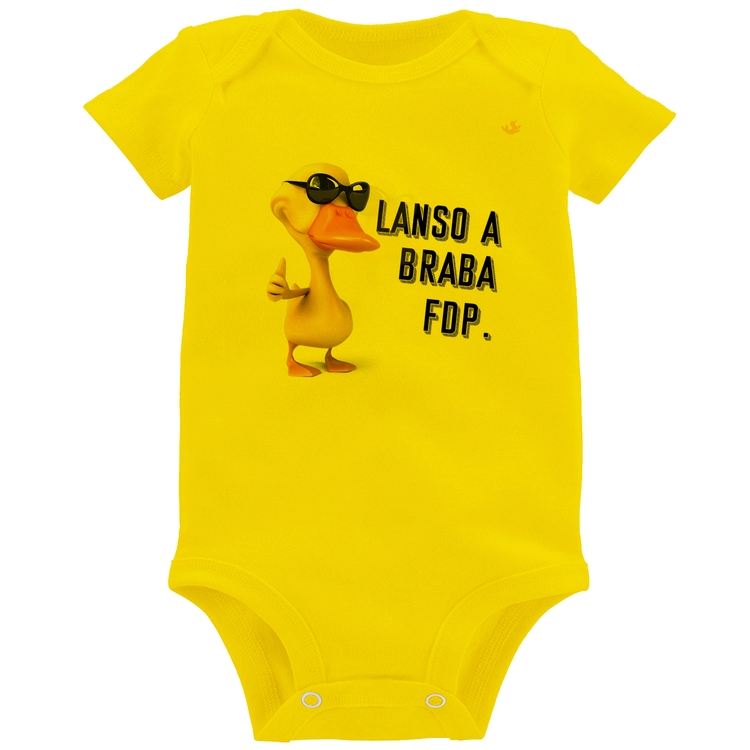 Body Bebê Lanso a braba fdp - Amarelo