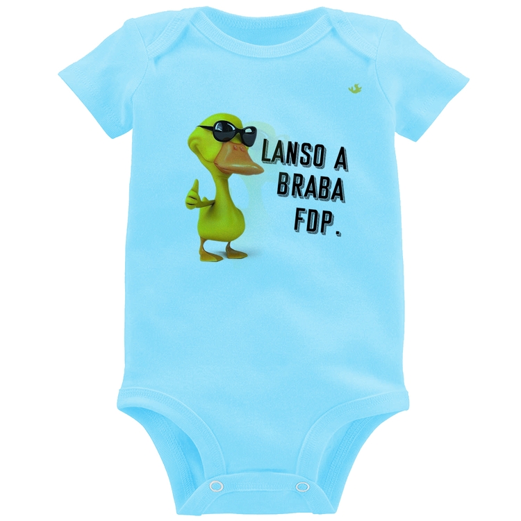 Body Bebê Lanso a braba fdp - Azul Bebê