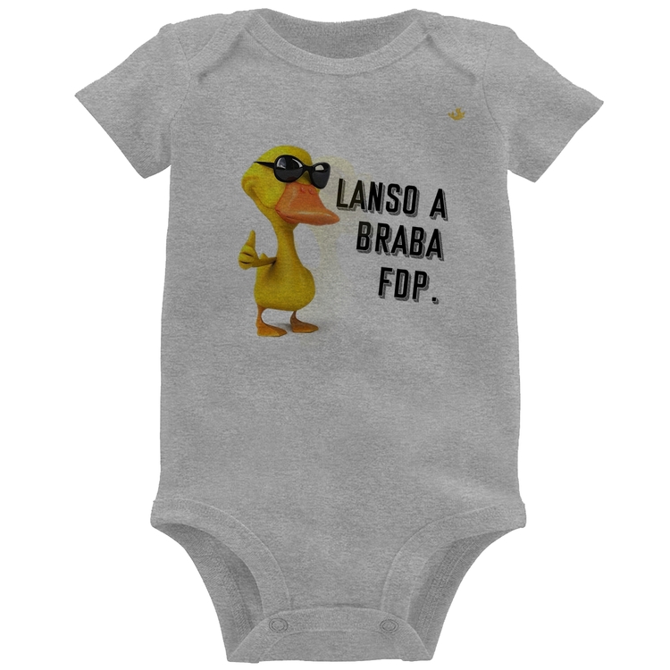 Body Bebê Lanso a braba fdp - Cinza
