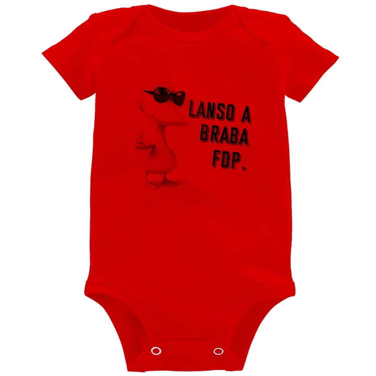 Body Bebê Lanso a braba fdp - Vermelho