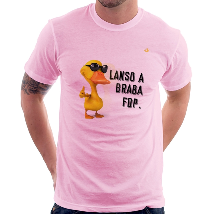 Camiseta Lanso a braba fdp - Rosa Bebê