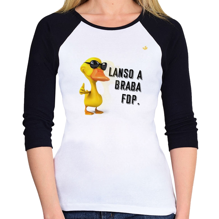 Baby Look Raglan Lanso a braba fdp Manga 3/4