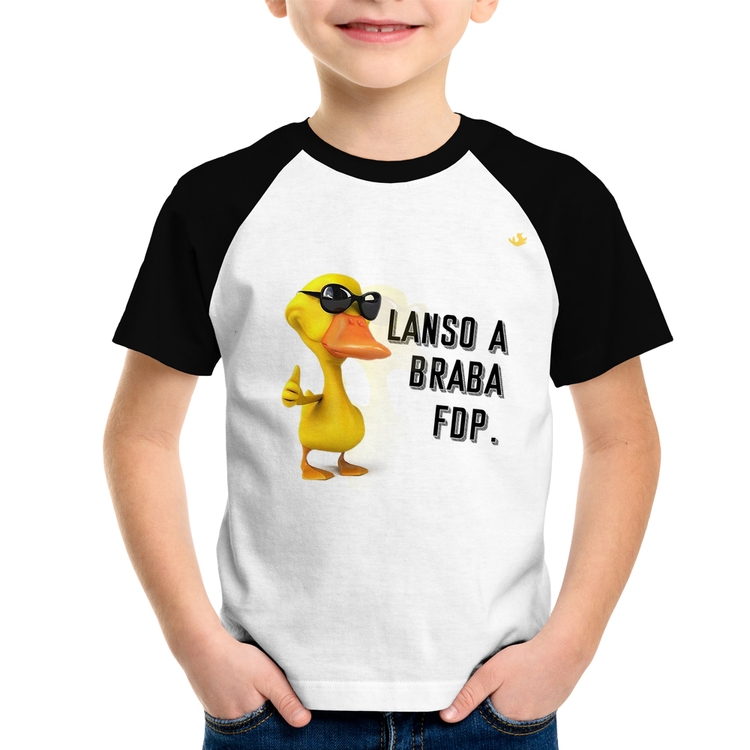 Camiseta Raglan Infantil Lanso a braba fdp
