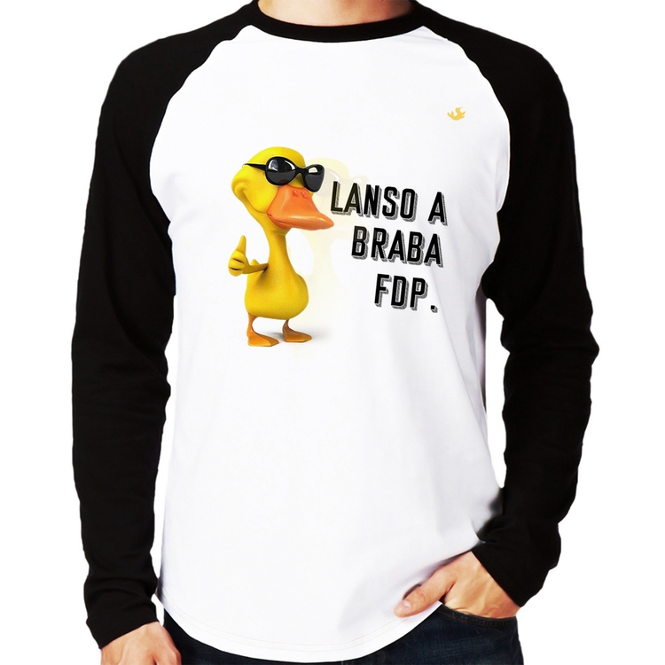 Camiseta Raglan Lanso a braba fdp Manga Longa