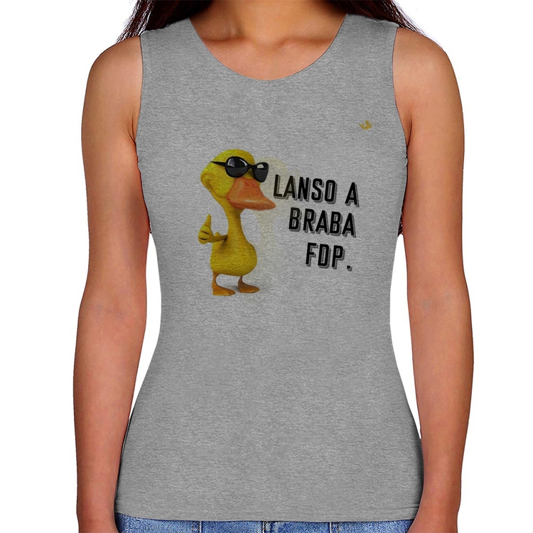 Regata Feminina Lanso a braba fdp - Cinza