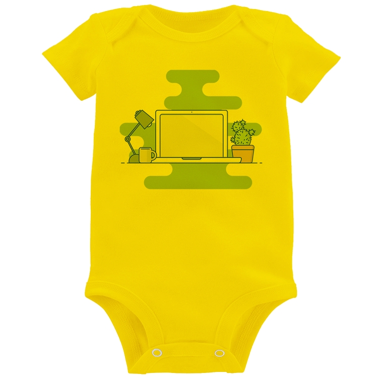 Body Bebê Laptop - Amarelo