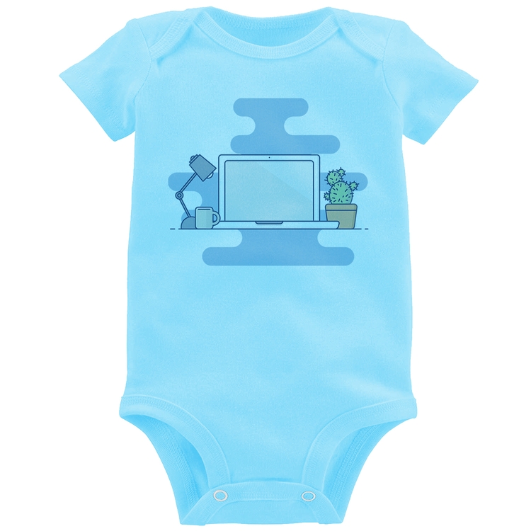 Body Bebê Laptop - Azul Bebê