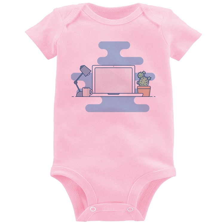 Body Bebê Laptop - Rosa Bebê