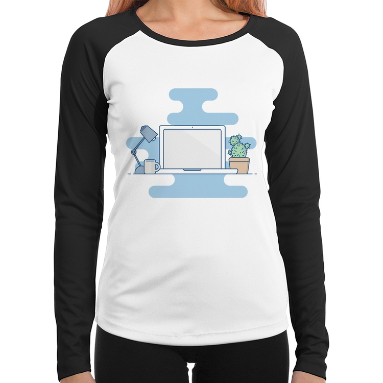 Baby Look Raglan Laptop Manga Longa