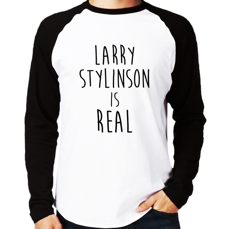 Camiseta Raglan Larry Stylinson is real Manga Longa