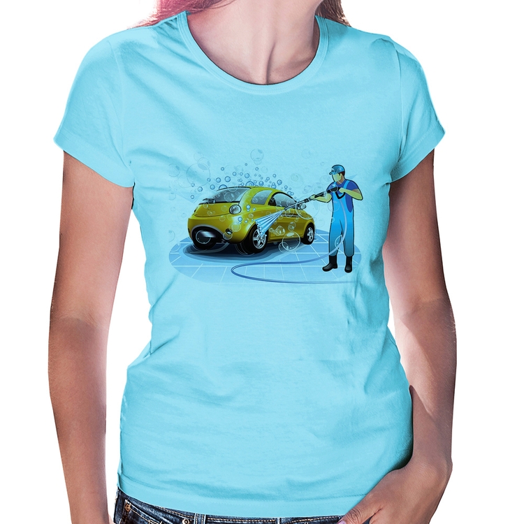 Baby Look Lava Jato - Azul Bebê