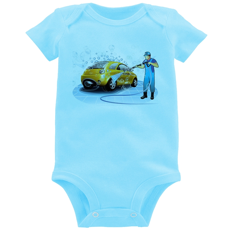 Body Bebê Lava Jato - Azul Bebê