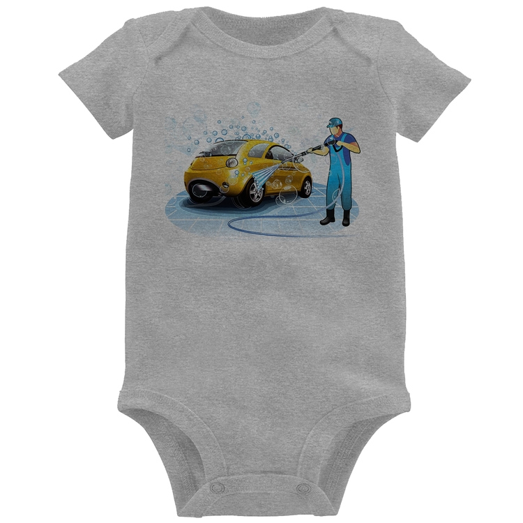 Body Bebê Lava Jato - Cinza